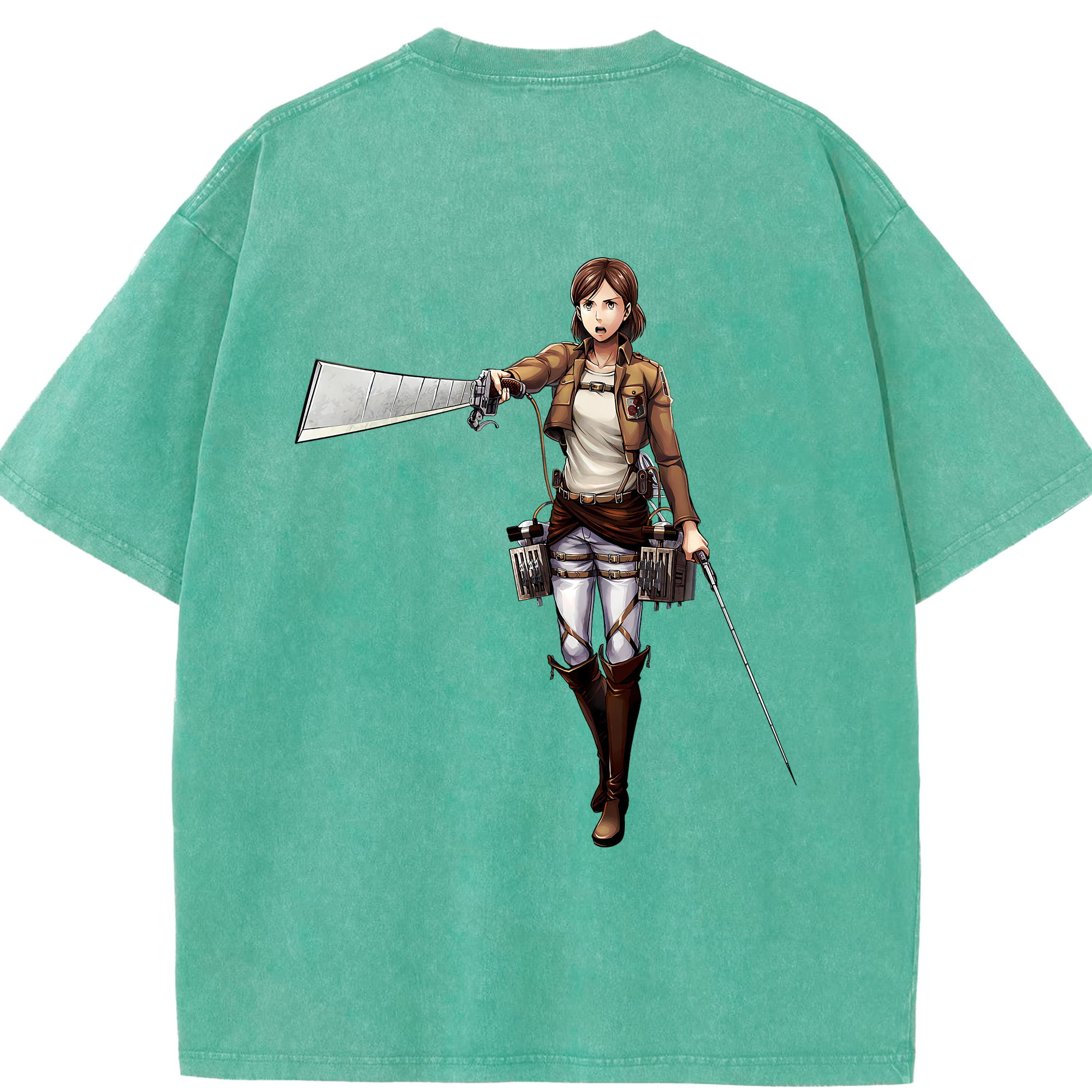 （画像用） 進撃の巨人 Attack on Titan 綿100% ヴィンテージ風 半袖Tシャツ（背面プリント）